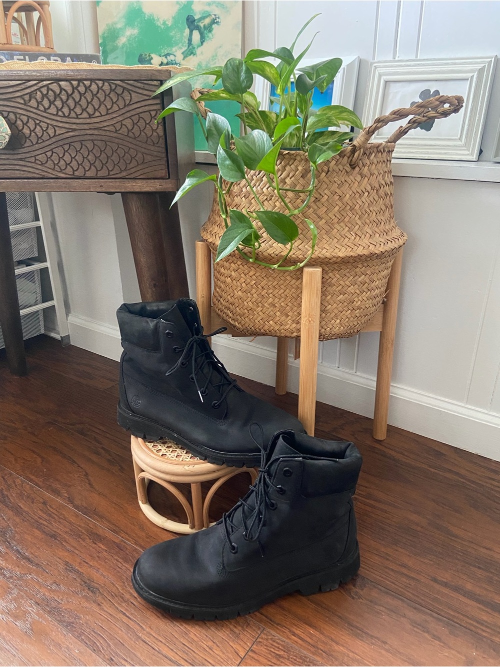 Timberland Black Leather Ankle Boots